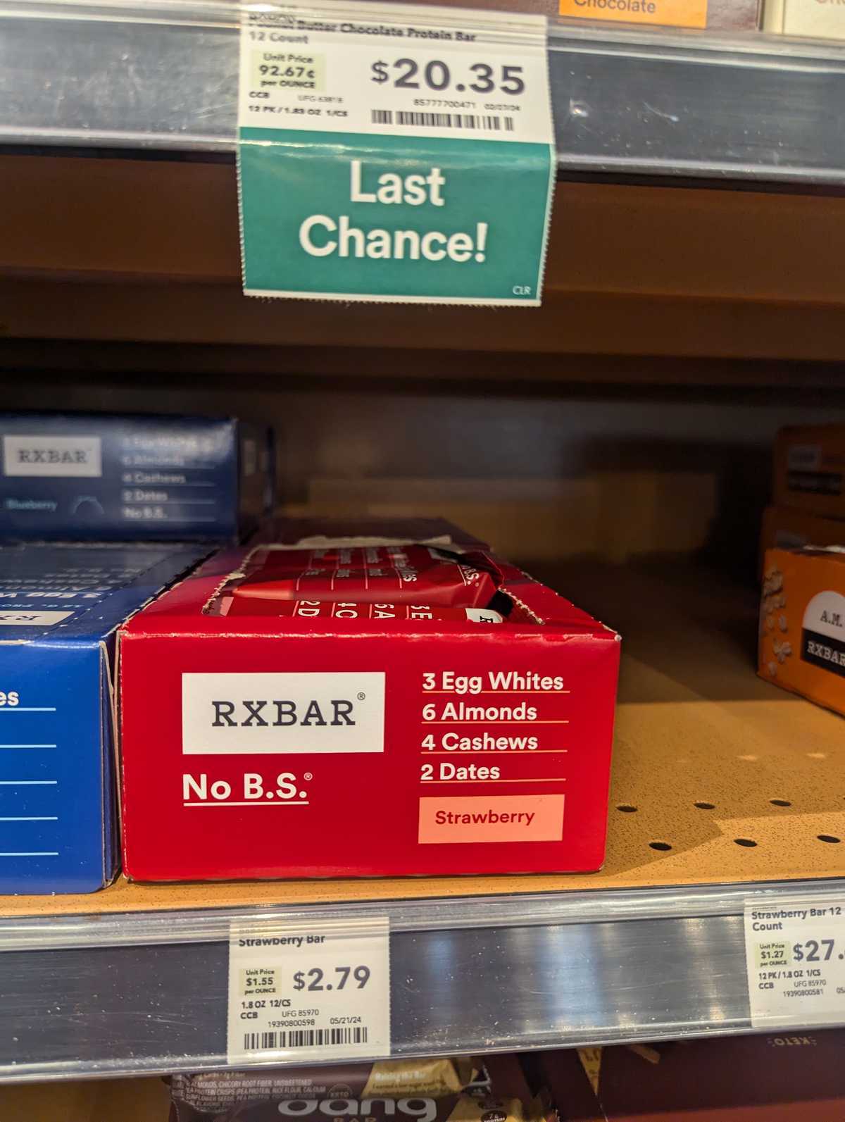 RXBAR 12g Protein Bar Strawberry