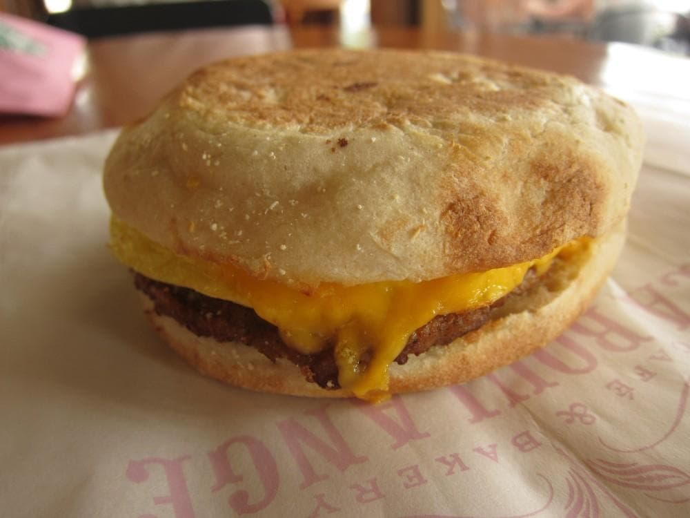 Starbucks Sausage Cheddar Egg Breakfast Sandwich Warmed