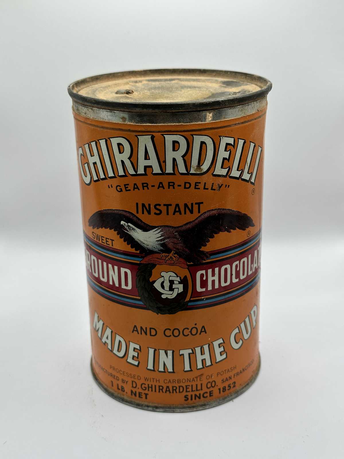 Ghirardelli Instant Ground Chocolate and Cocoa Powder from 1940s