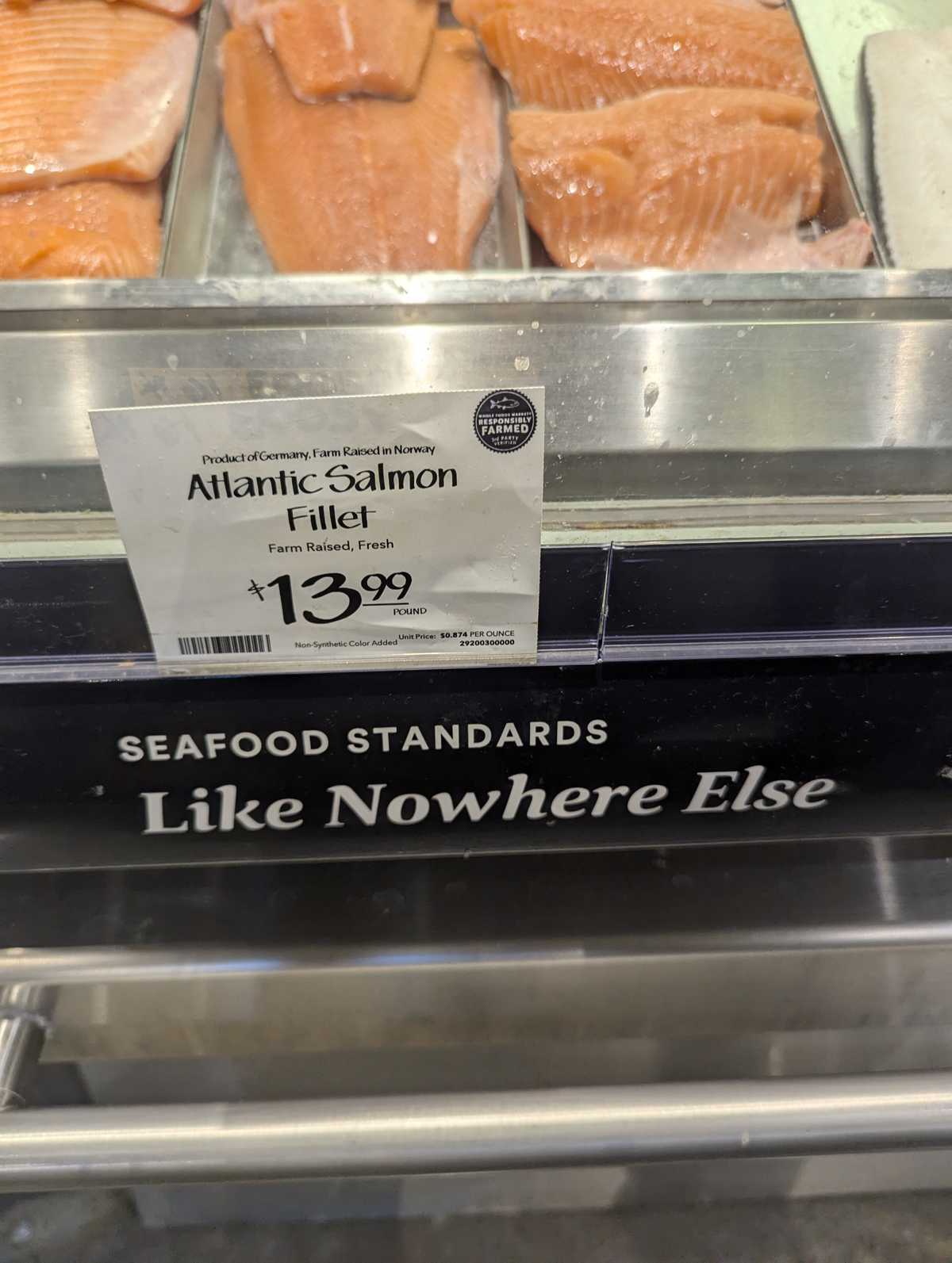 Whole Foods Farm Raised Atlantic Salmon