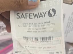 Paper Receipt - Safeway