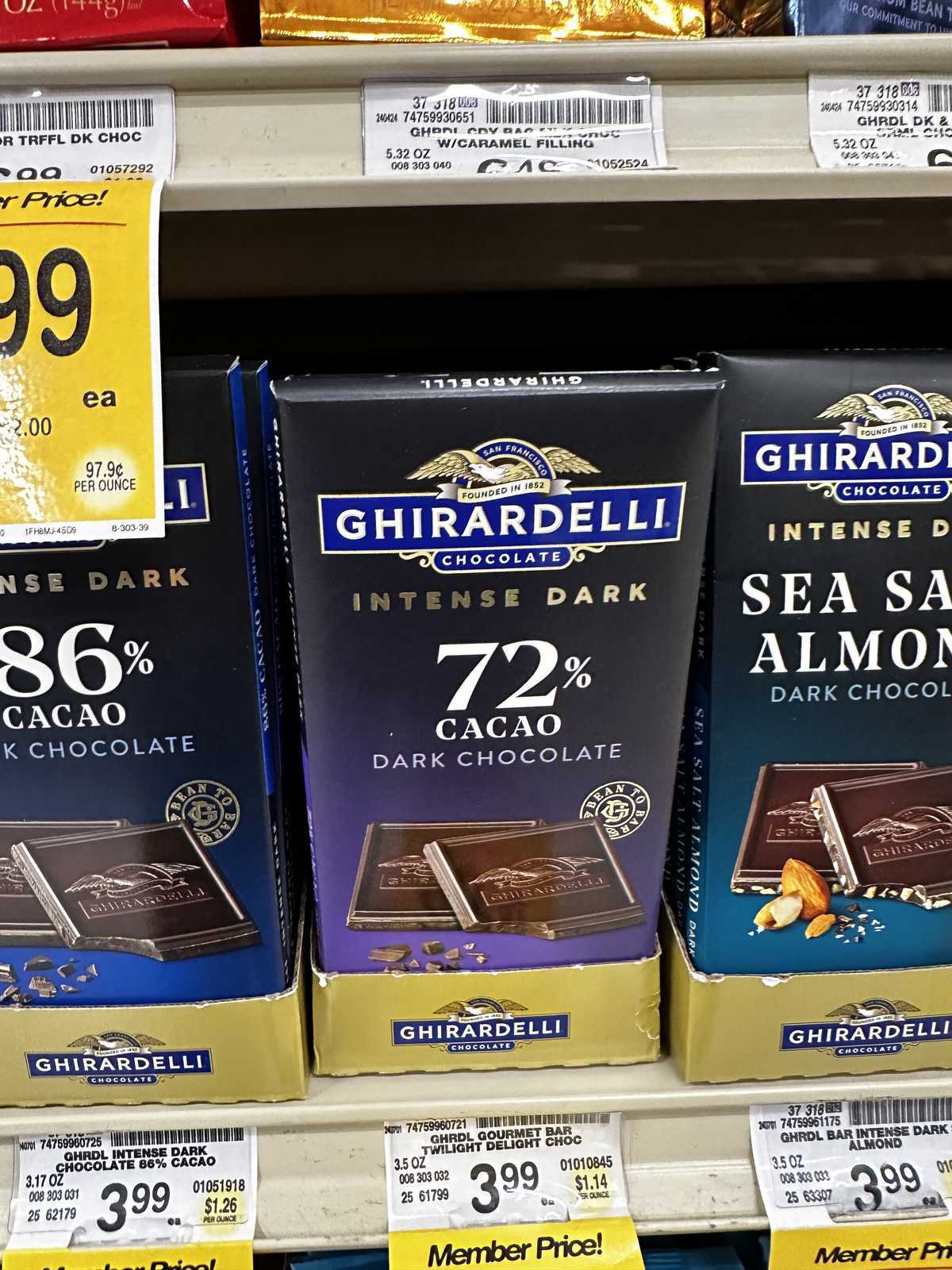 Ghirardelli Intense Dark 72% Cacao Dark Chocolate in Paper