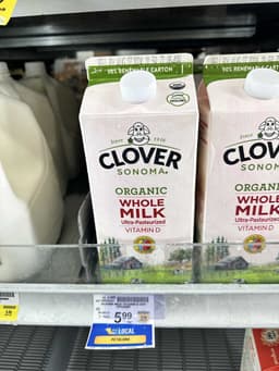 Clover Organic Whole Milk in Half Gallon Carton