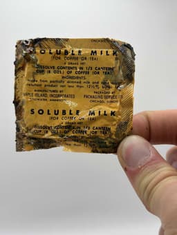 Powdered Milk from 1952 Korean War Rations