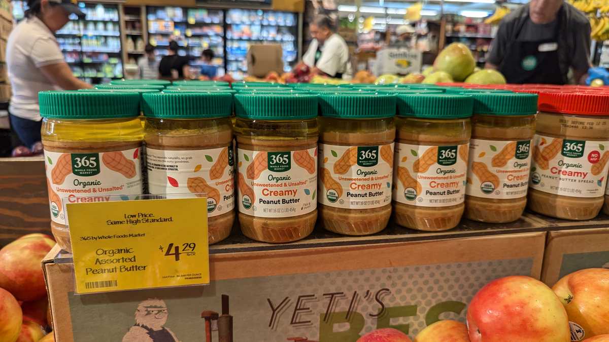 Whole Foods Organic Creamy Peanut Butter Unsweetened Unsalted