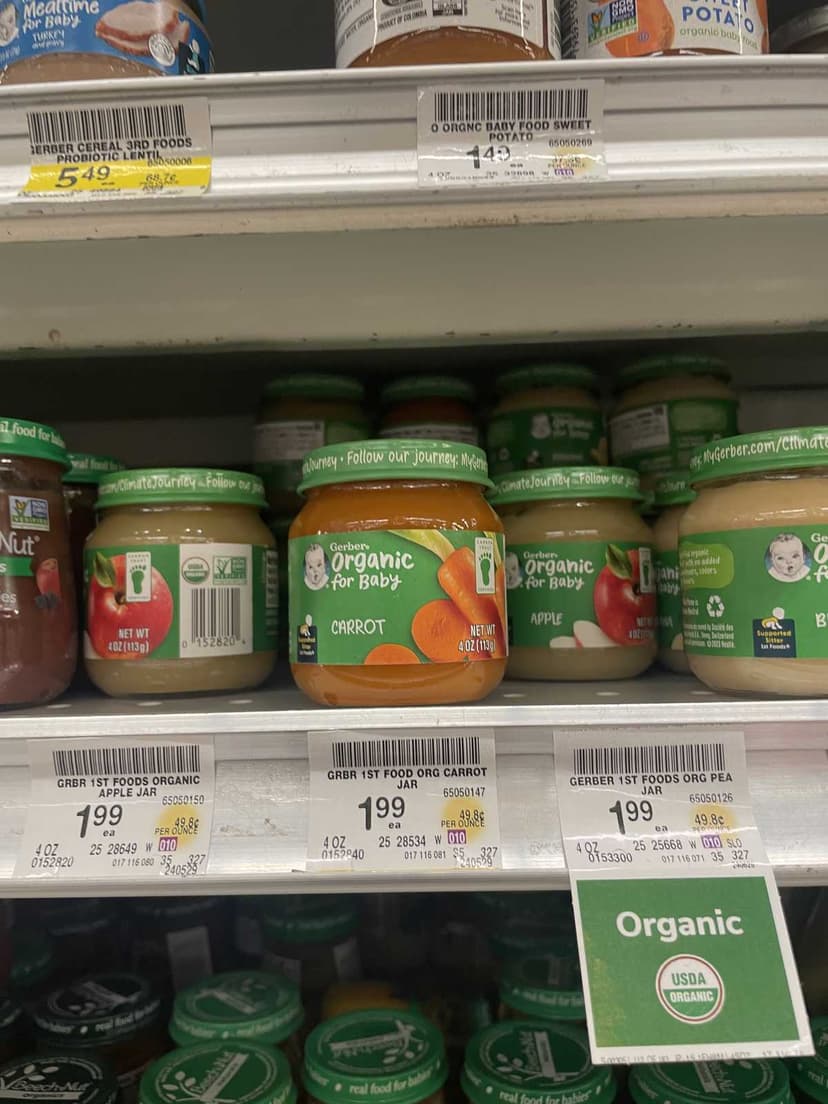 Gerber Baby Food Organic Carrot in Glass