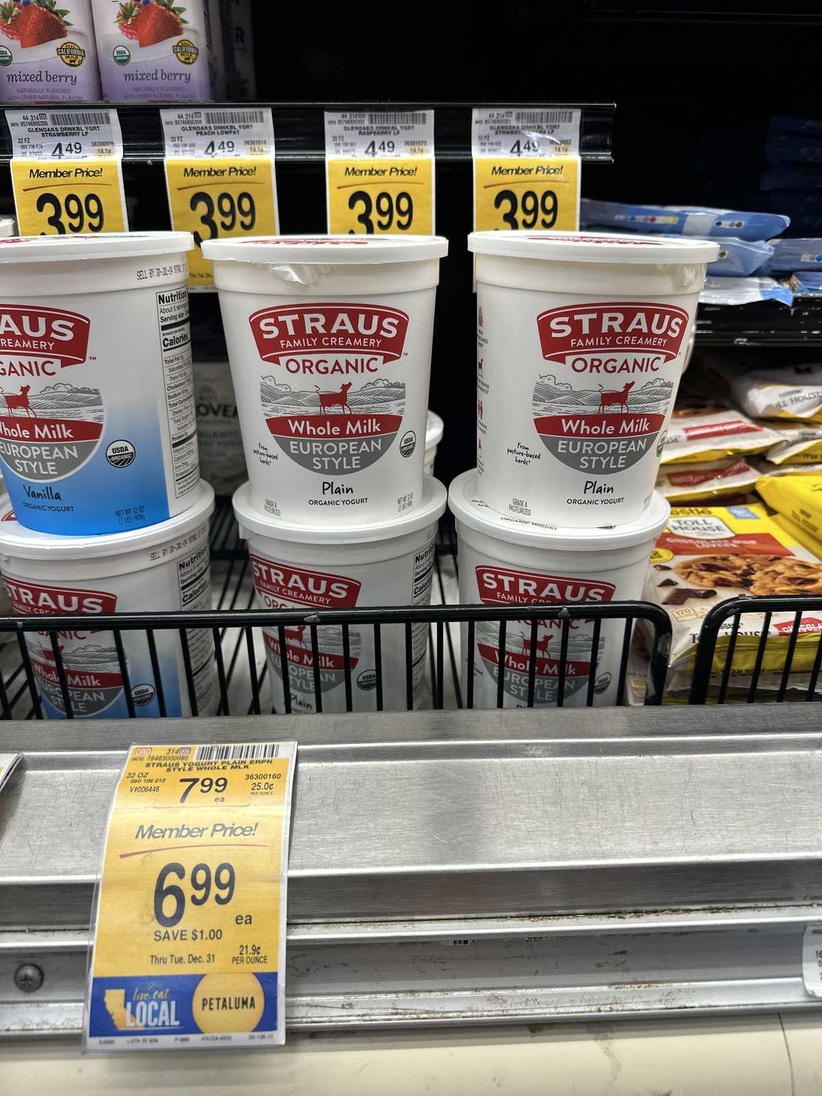 Straus Organic Whole Milk European Style Plain Yogurt
