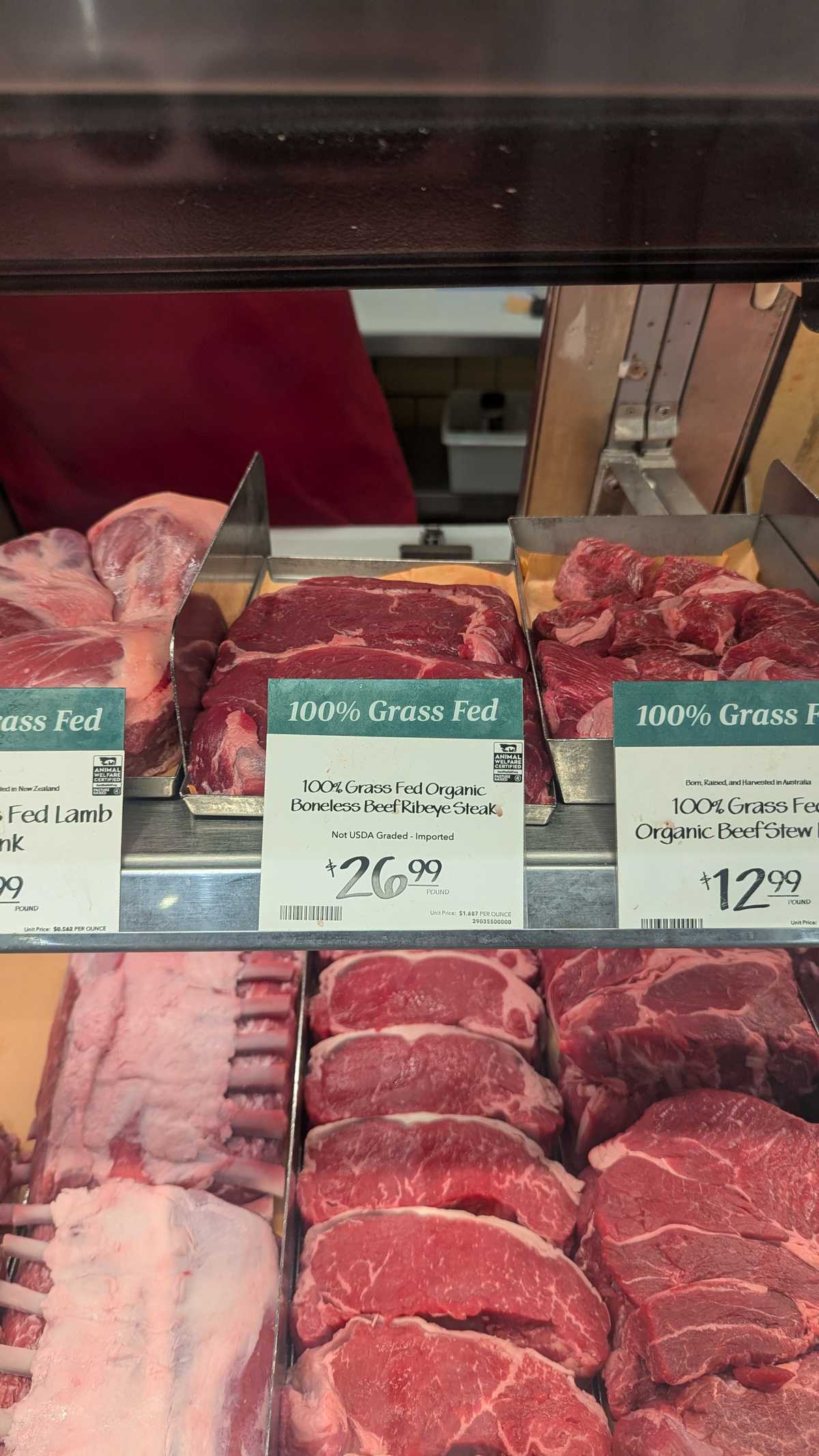 Whole Foods Organic Boneless Beef Ribeye Steak Grass Fed