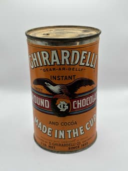 Ghirardelli Instant Ground Chocolate and Cocoa Powder from 1940s