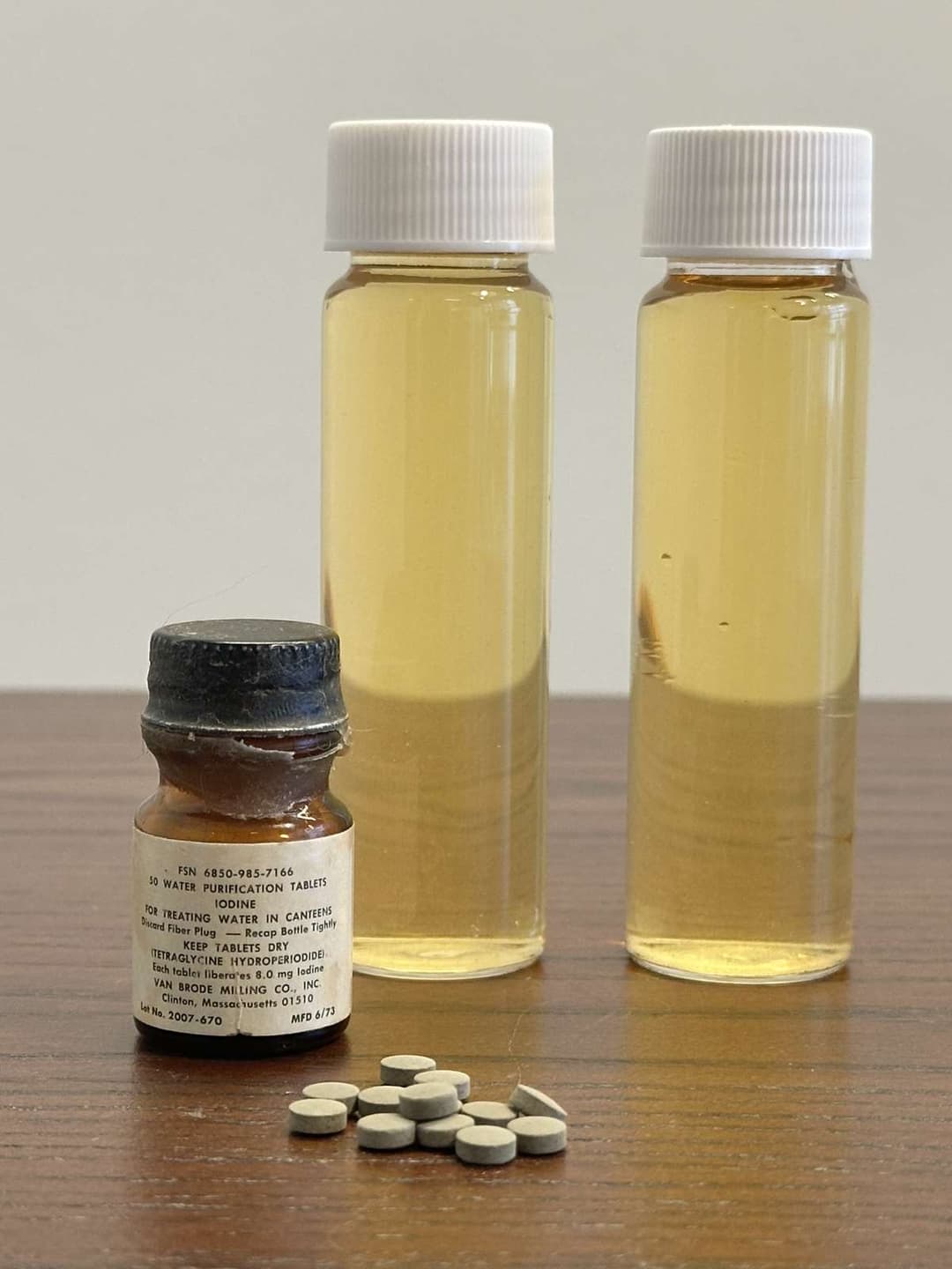 Tap Water with Purification Tablets from 1973 (after 30min)