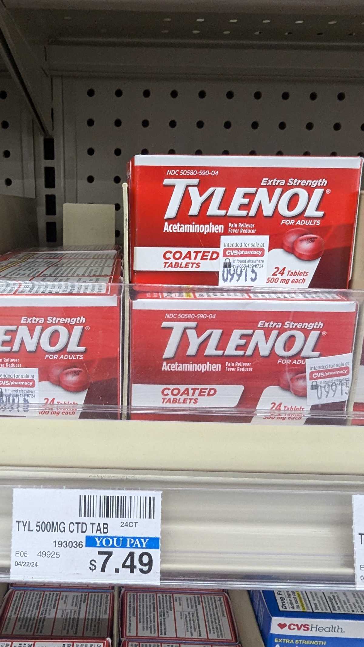 Tylenol Acetaminophen Extra Strength Coated