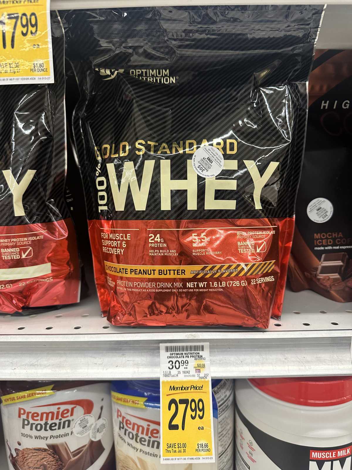 Optimum Nutrition Gold Standard 100% Whey Protein Chocolate Peanut Butter