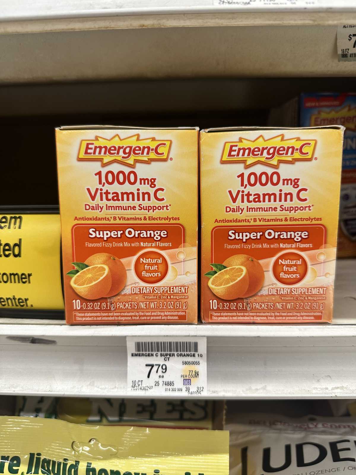 Emergen C 1000mg Vitamin C Immune Support Fizzy Drink Mix Orange