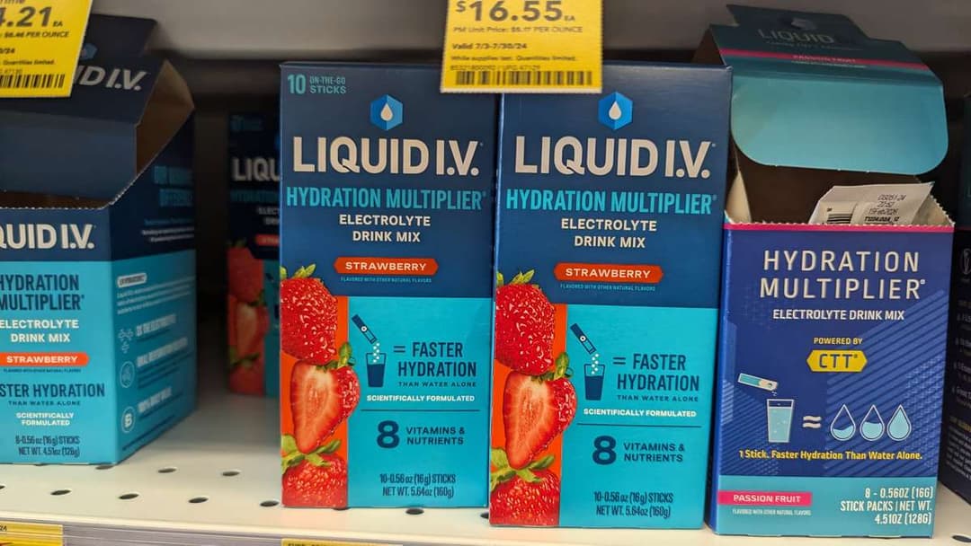 Liquid IV Hydration Multiplier Electrolyte Drink Mix Strawberry
